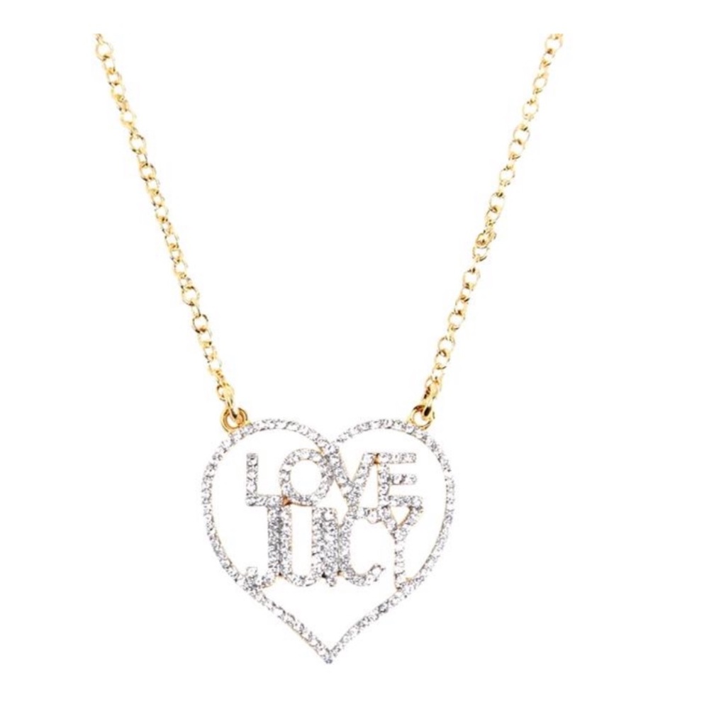 Juicy Couture Gold Pave Love Heart Wrap Necklace